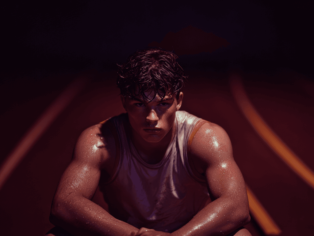 A fitness influencer looking at the camera